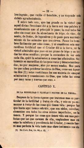 Capítulo X. De la fertilidad y plantas y frutos de la tierra