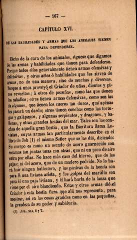 Capítulo XVI. De las habilidades y armas que los animales tienen para defenderse