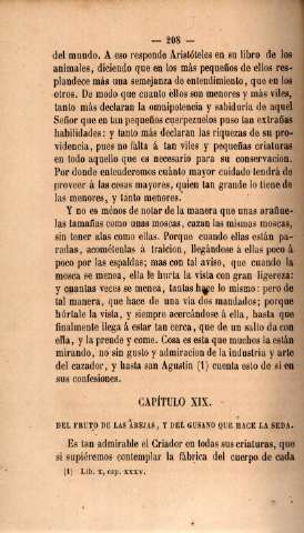 Capítulo XIX. Del fruto de las abejas, y del gusano que hace la seda