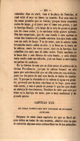 Capítulo XXII. De otras propiedades muy notables de diversos animales