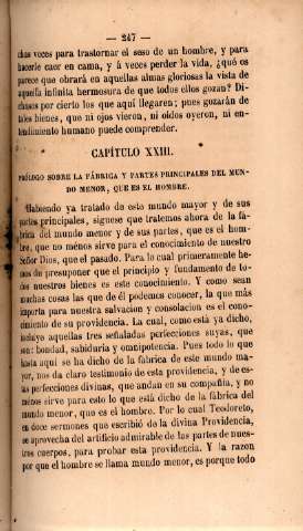 Capítulo XXIII. Prólogo sobre la fábrica y partes principales del mundo menor, que es el hombre