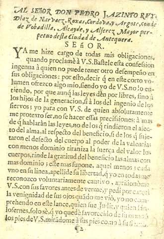 Al señor Don Pedro Jazinto Rvy Diaz de Narvaez