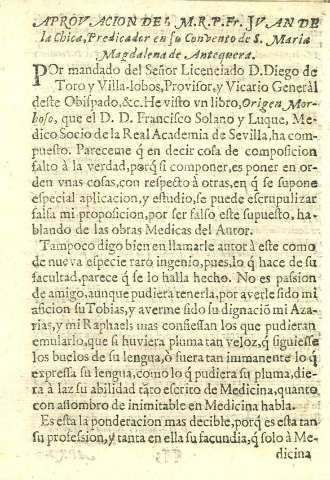 Aprovacion del M.R.P. Fr. Jvan de la Chica...