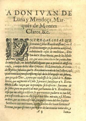 A Don Ivan  de Luna y Mendoça, Marques de Montes Claros