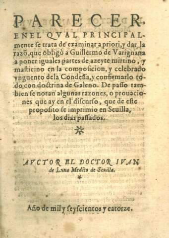 Parecer en el qval principalmente se trata de examinar a priori, y dar la razò, que obligò a Guillermo de Varignana...