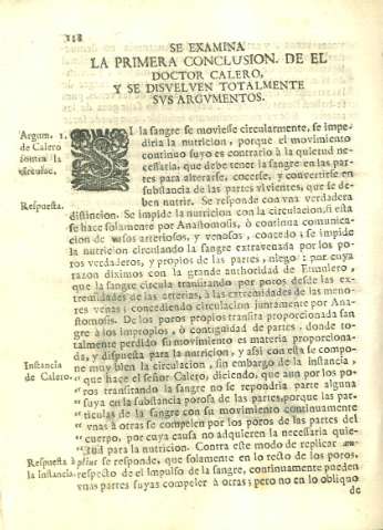 Se examina la primera conclusion de el doctor Calero...