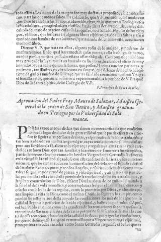 Aprobacion del Padre Fray Mauro de Salazar...