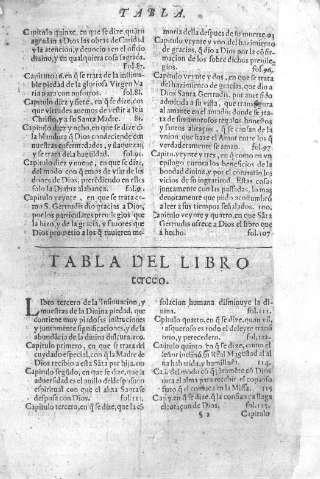 Tabla del Libro Tercero