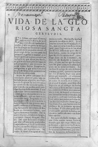 Vida de la Gloriosa Sancta Gertrvdis