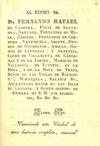 Al Ecsmo Sr. D. Fernando Rafael de Cabrera...
