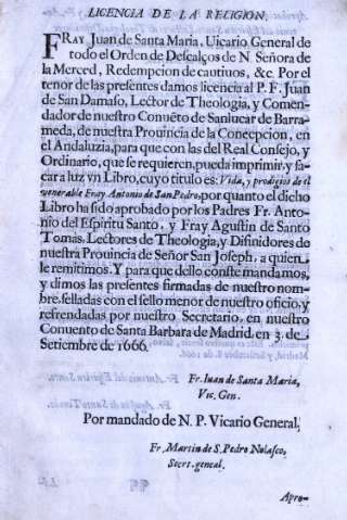 Licencia de la Religion...