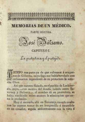 José Bálsamo. Capitulo I. La protectora y el protejido