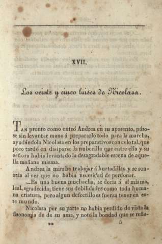 XVII. Las veinte y cinco luises de Nicolasa