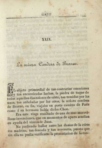 XXIX. La señora Condesa de Bearne