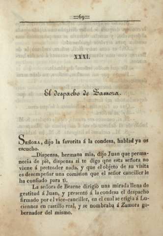 XXXI. El despacho de Zamora