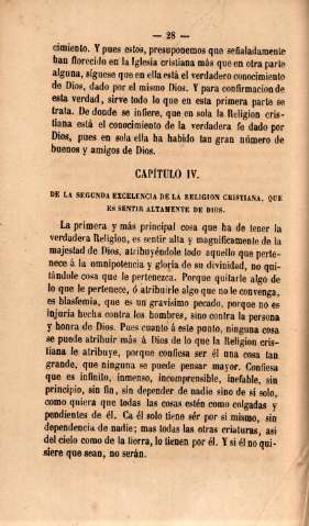 Capítulo IV. De la segunda excelencia de la religion cristiana, que es sentir altamente de Dios