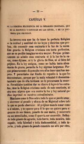 Capítulo V. De la tercera excelencia de la religion cristiana, que es la rectitud y santidad de las leyes ...