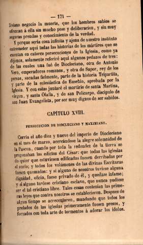 Capítulo XVIII. Persecicion de Diocleciano y Maximiano