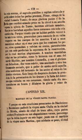 Capítulo XIX. Martirio de la Vírgen Santa Olalla