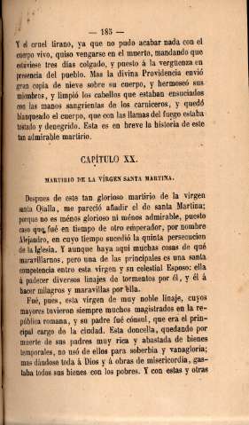 Capítulo XX. Martirio de la Vírgen Santa Martina
