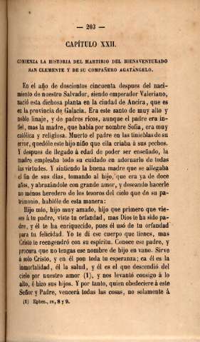 Capítulo XXII. Comienza la historia del martirio del bienaventurado San Clemente y de su compañero Agatángelo