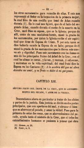 Capítulo XIII. Sèptimo fruto del árbol de la cruz, que es aborrecimiento del pecado, y amor de la virtud