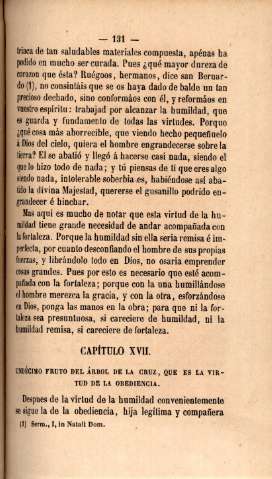 Capítulo XVII. Undécimo fruto del árbol de la cruz, que es la virtud de la obediencia