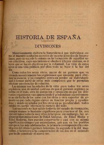 Historia de España. Divisiones