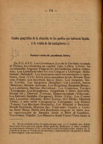 Cuadro geográfico de la situación de los pueblos que habitaron España á la venida de los cartagineses