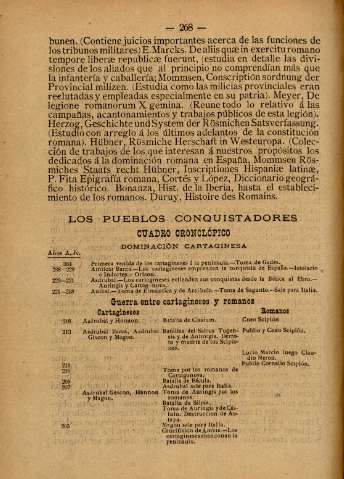 Los pueblos conquistadores. Cuadro cronológico
