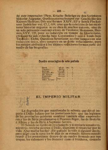 Cuadro cronológico de este periodo. El imperio militar