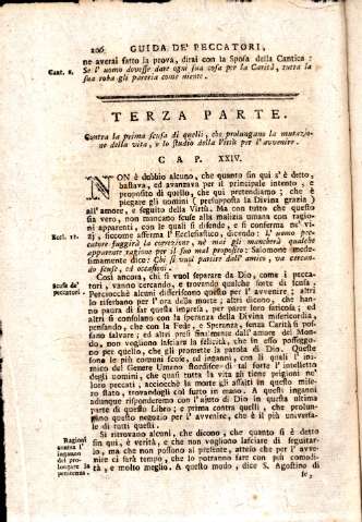 Terza parte. Contra la prima scusa di quelli, che prolungamo la mutazione della vita, e lo studio della Virtù per l'avvenire