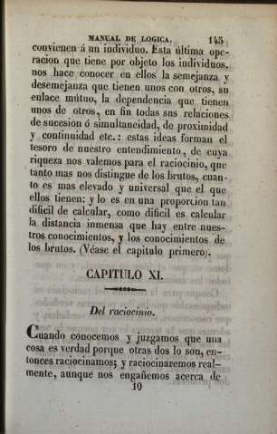Capitulo XI. Del raciocinio