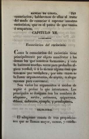 Capitulo XII. Enunciacion del raciocinio
