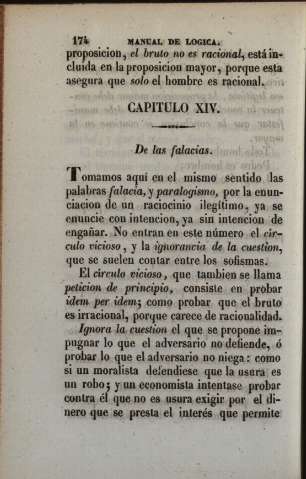 Capitulo XIV. De las falacias