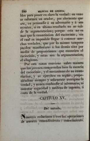 Capitulo XV. Del método