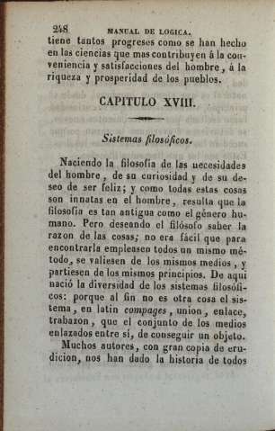 Capitulo XVIII. Sistemas filosóficos