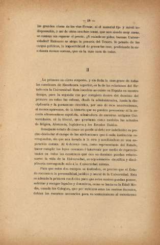 II. La primera ..., y sin duda la más grave de todas la cuestiones de Enseñanza superior...
