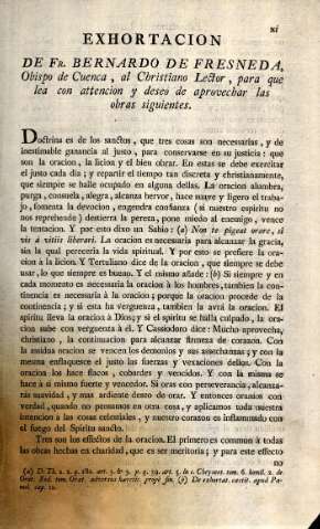 Exhortacion de Fr. Bernardo de Fresneda, Obispo de Cuenca ...
