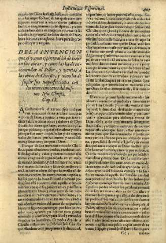 Cap. IX. De la intencion que el varon espiritual ha de tener en sus obras...