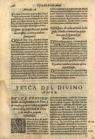 Yesca del divino Amor