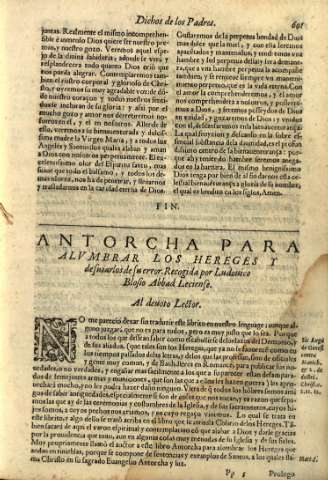 Antorcha para alvmbrar los hereges...