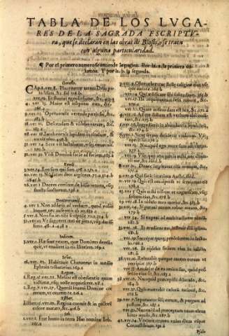 Tabla de los Lvgares de la Sagrada Escriptvra...