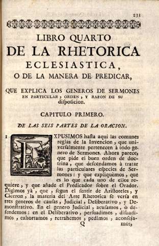 Libro quarto de la rheorica eclesiastica, o de la manera de predicar, que explica los generos de sermones en particular ...