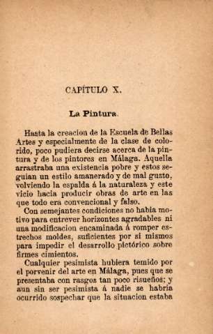 Capítulo X. La Pintura