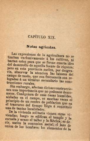 Capítulo XIX. Notas agrícolas