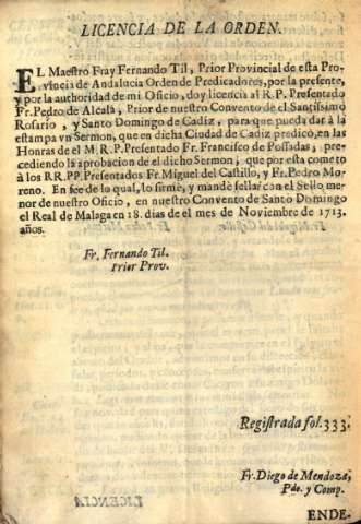 Licencia de la Orden