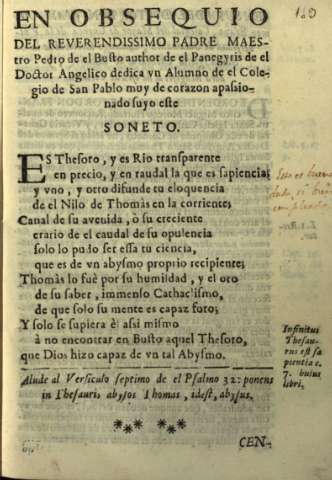 En obsequio del Reverendissimo Padre Maestro Pedro de el Busto...Soneto