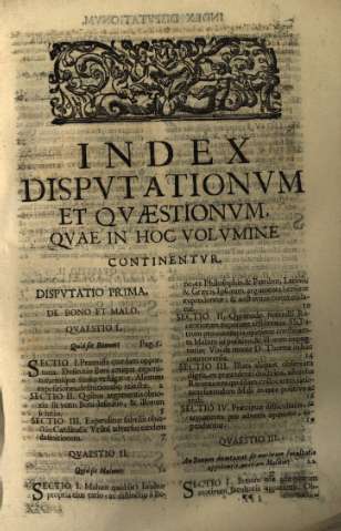 Index dispvtationvm et qvaestionvm...