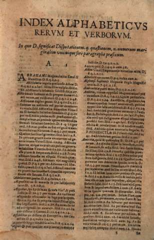 Index Alphabeticvs. Rervm et Verborvm